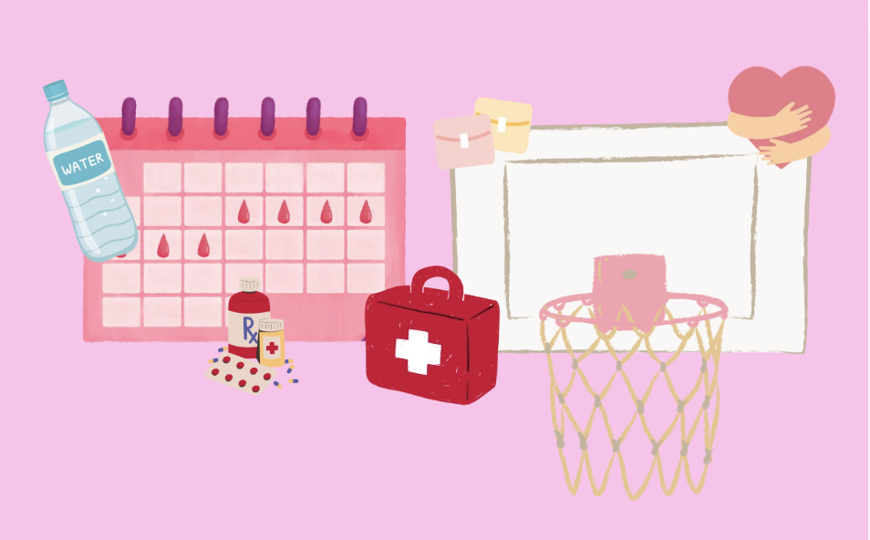 Athlete managing her period during training